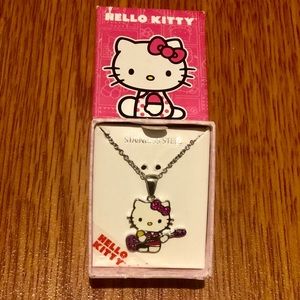 Hello Kitty Guitar Pendant Necklace NWT